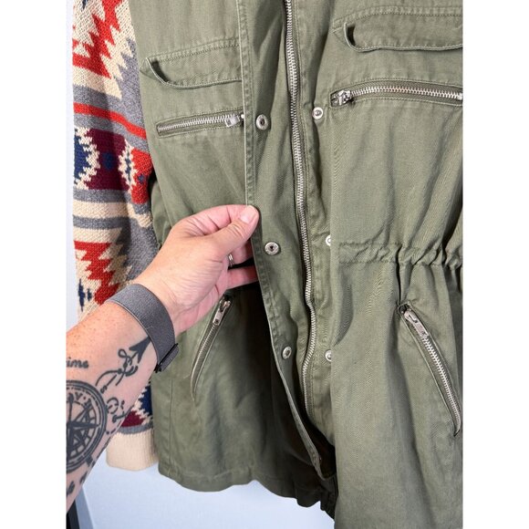 Thread & Supply Women Hooded Jacket Small Aztec Southwest Utility Olive Green - Picture 7 of 13